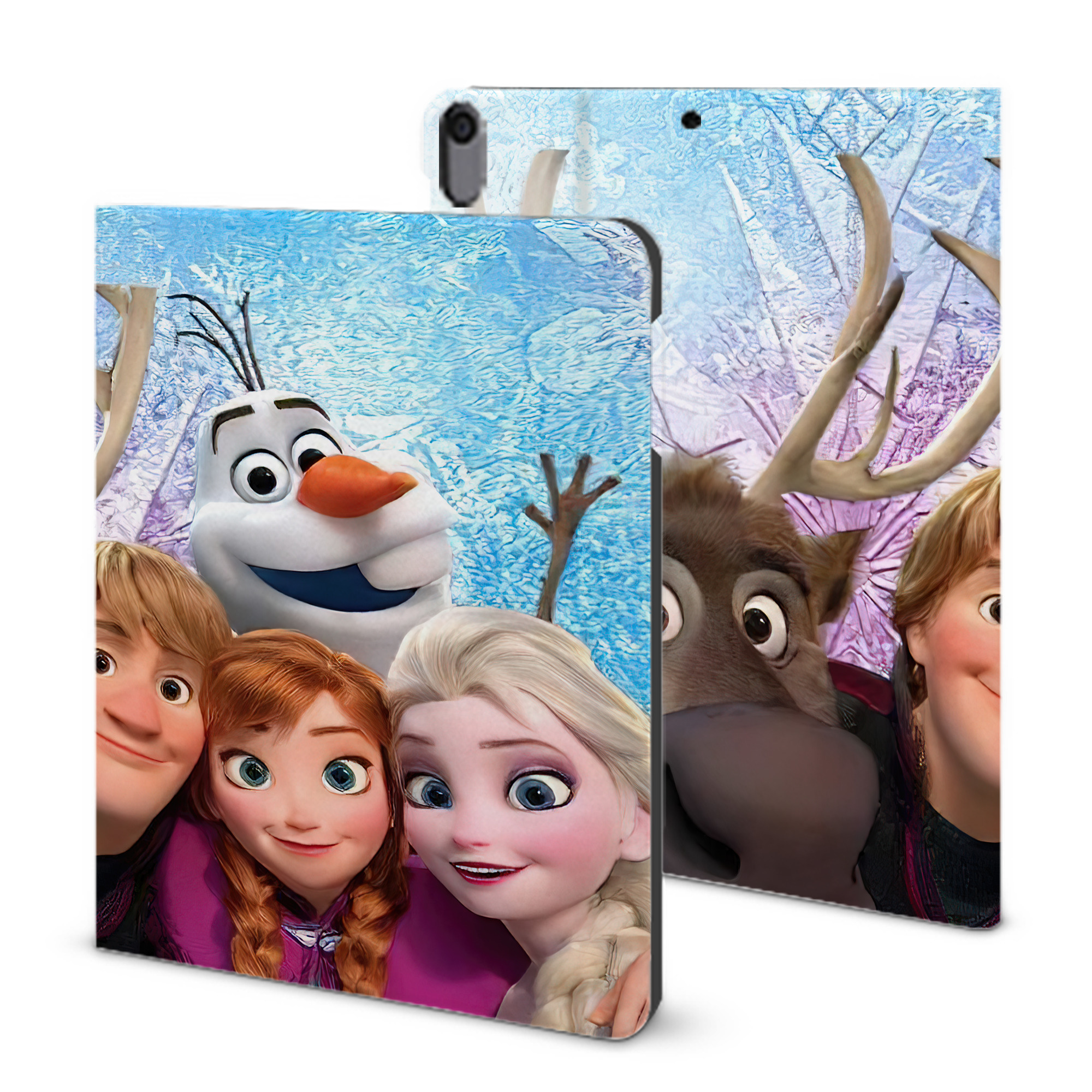 （画像用） アナと雪の女王 アンナ エルサ Frozen Anna Elsa IPad ケース ブック型 PUレザー TPU 耐衝撃 軽量 薄型 ペン収納なし 全面保護 IPad 各モデル対応